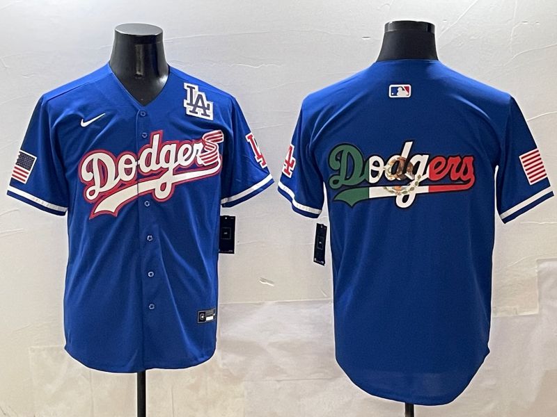 Men Los Angeles Dodgers Blank Blue Second generation Joint Name Nike 2025 MLB Jersey style 13->los angeles dodgers->MLB Jersey
